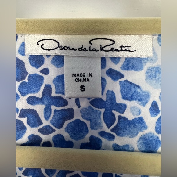 Oscar de la Renta Embroidered Caftan Tunic Dress Coverup Resort Blue Sleep Small - Picture 7 of 10